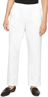Alfred Dunner All Around Elastic Waist Polyester Petite Pants-Pull-On Style Pants Women