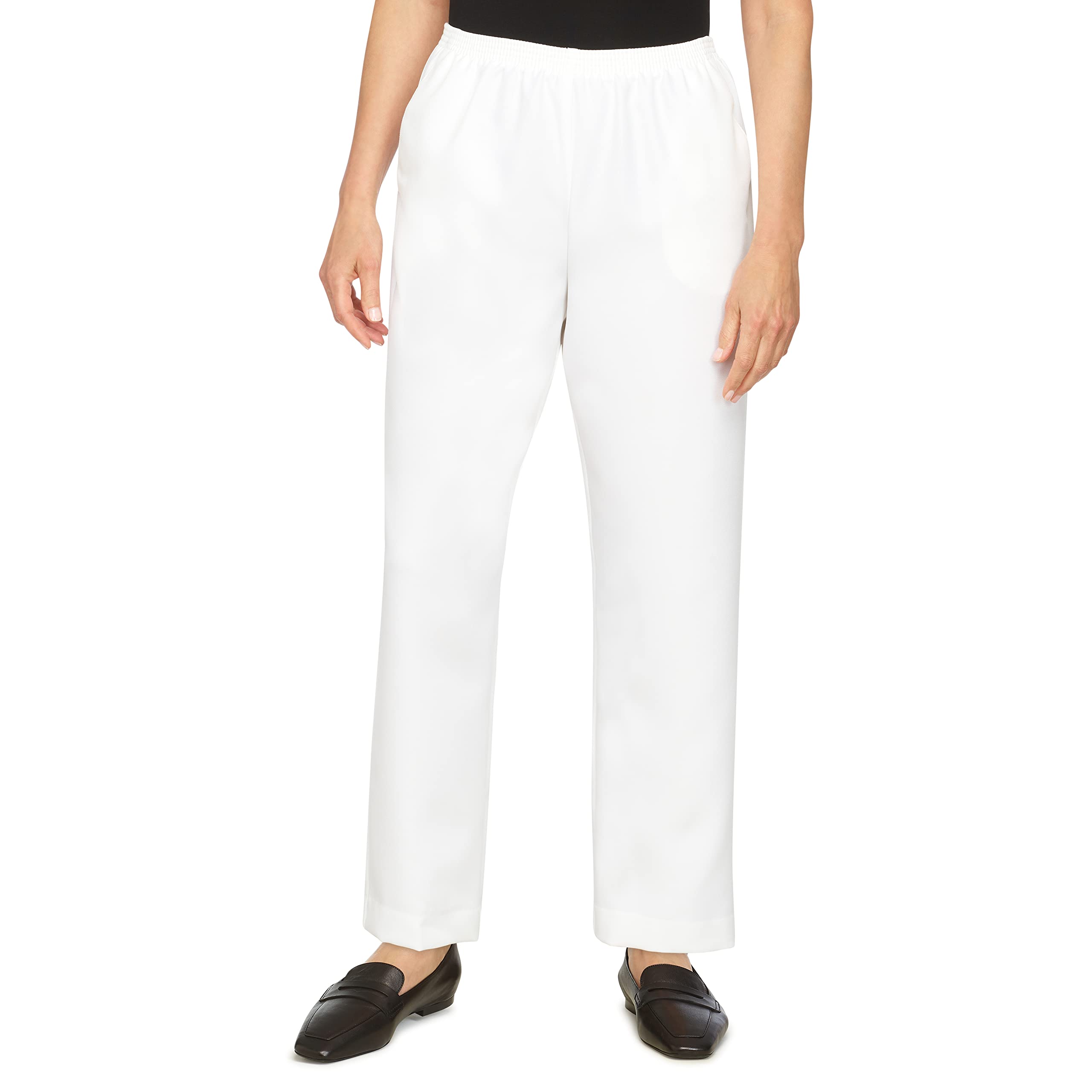 Alfred Dunner All Around Elastic Waist Polyester Petite Pants-Pull-On Style Pant