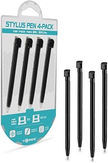 Tomee Stylus Pen Set (4-Pack) for Nintendo DS Lite & DSi – Black | Replacement Touch Screen Stylus