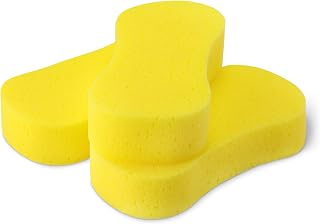 Amazon Basics Jumbo Sponges for Car Cleaning, Washing and Windows, Yellow, Pack of 3