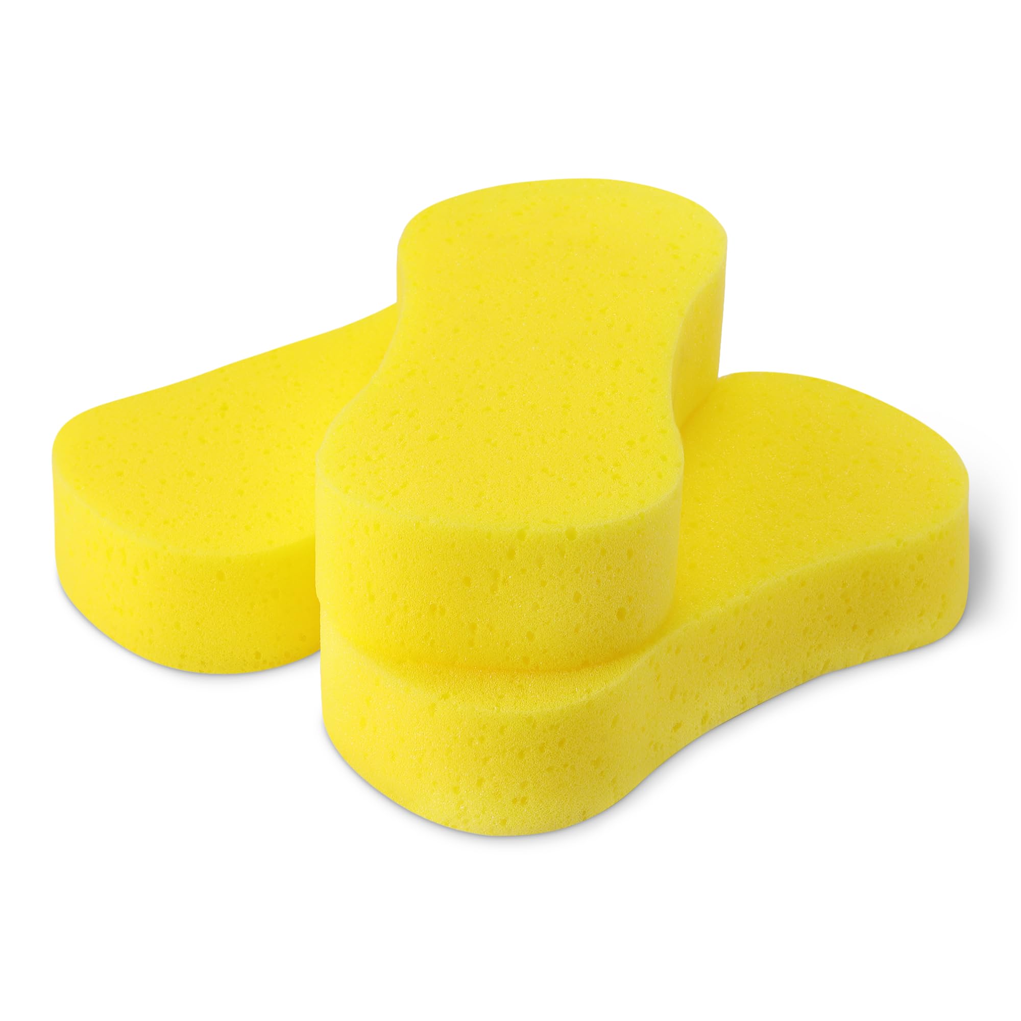 Amazon Basics Jumbo Sponges for Car Cleaning, Washing and Windows, Yellow, Pack 
