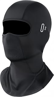 wiut Ice Silk Balaclava Helmet Liner Face Mask with Glasses Holes Black | Moisture-Wicking, Breathable, Stretchable, Snug Fit, Fits All Helmets, UV & Windproof, for Men Women, Cycling, Outdoor Sports