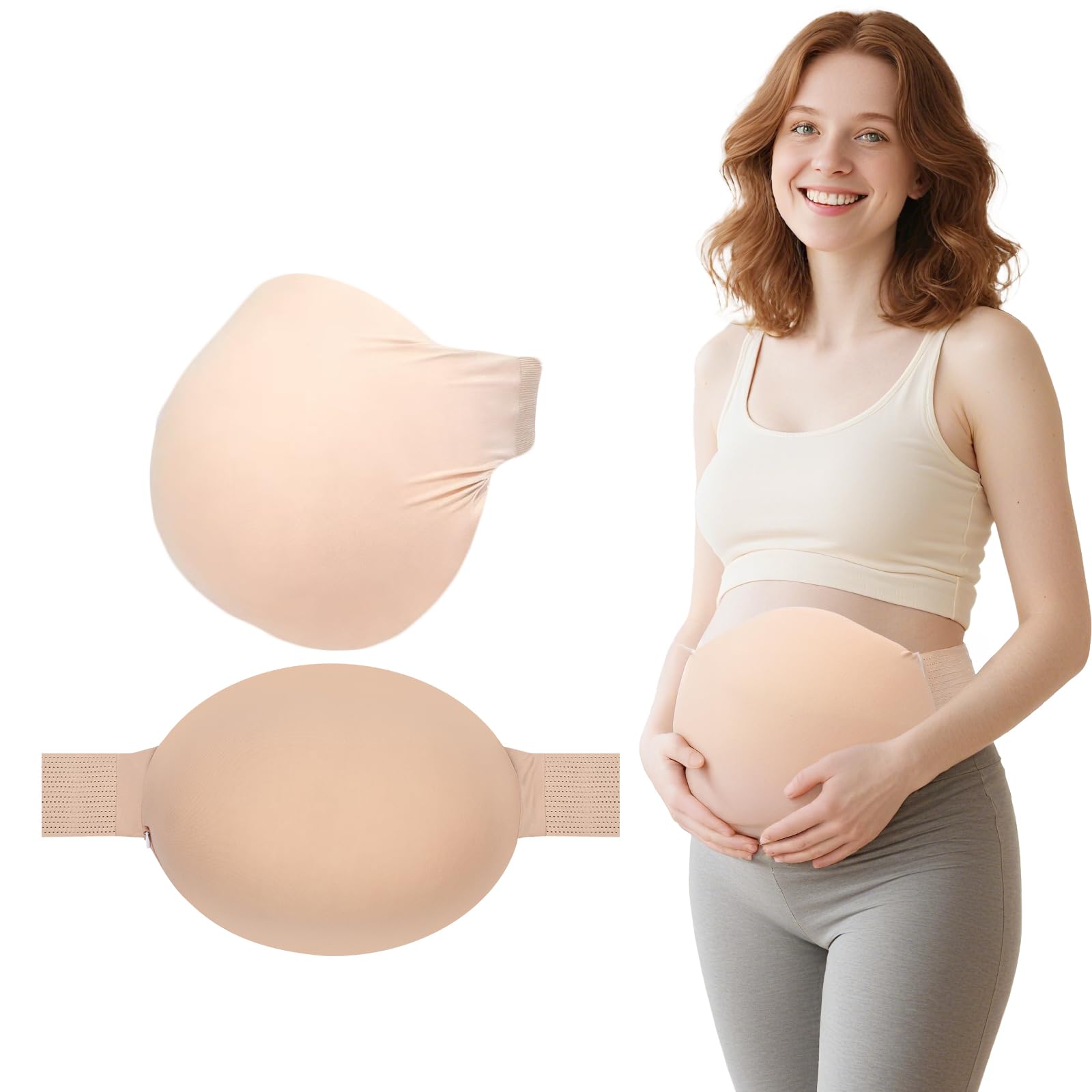 Alokmn Fake Pregnancy Belly, Ultra Lightweight Memory Bump with Adjustable Strap
