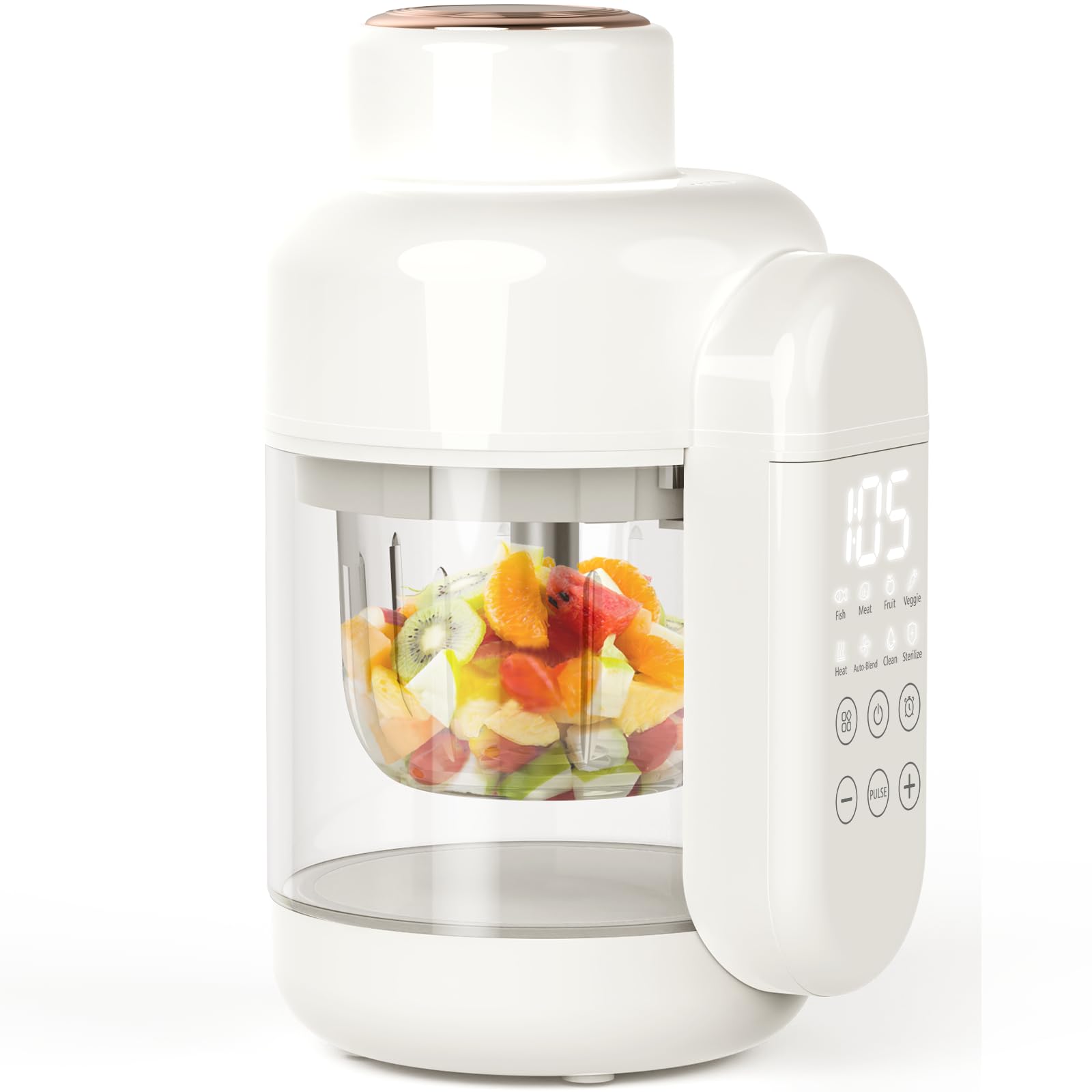 Dorfly Baby Food Maker Glass Food Processer 12oz No Plastic Steamer and Blender 