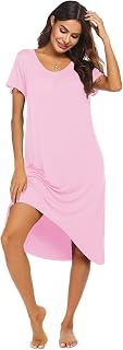 Ekouaer Nightgowns for Women Short Sleeve Night Gowns Plus Size Night Shirt