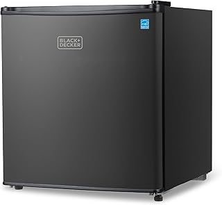 BLACK+DECKER 1.7 Cu. Ft. Compact Refrigerator, Energy Star, BCRK17B, Black | Energy Star Certified, Single Door Mini Fridge with Chiller Compartment, Personal Fridge for Home or Dorm, R600a Refrigerant