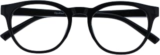 OPULIZE Blu Blue Light Blocking Reading Glasses Round Frame Spring Hinges Improve Sleep Computer Gaming Anti-glare Man Woman B5, Black/White
