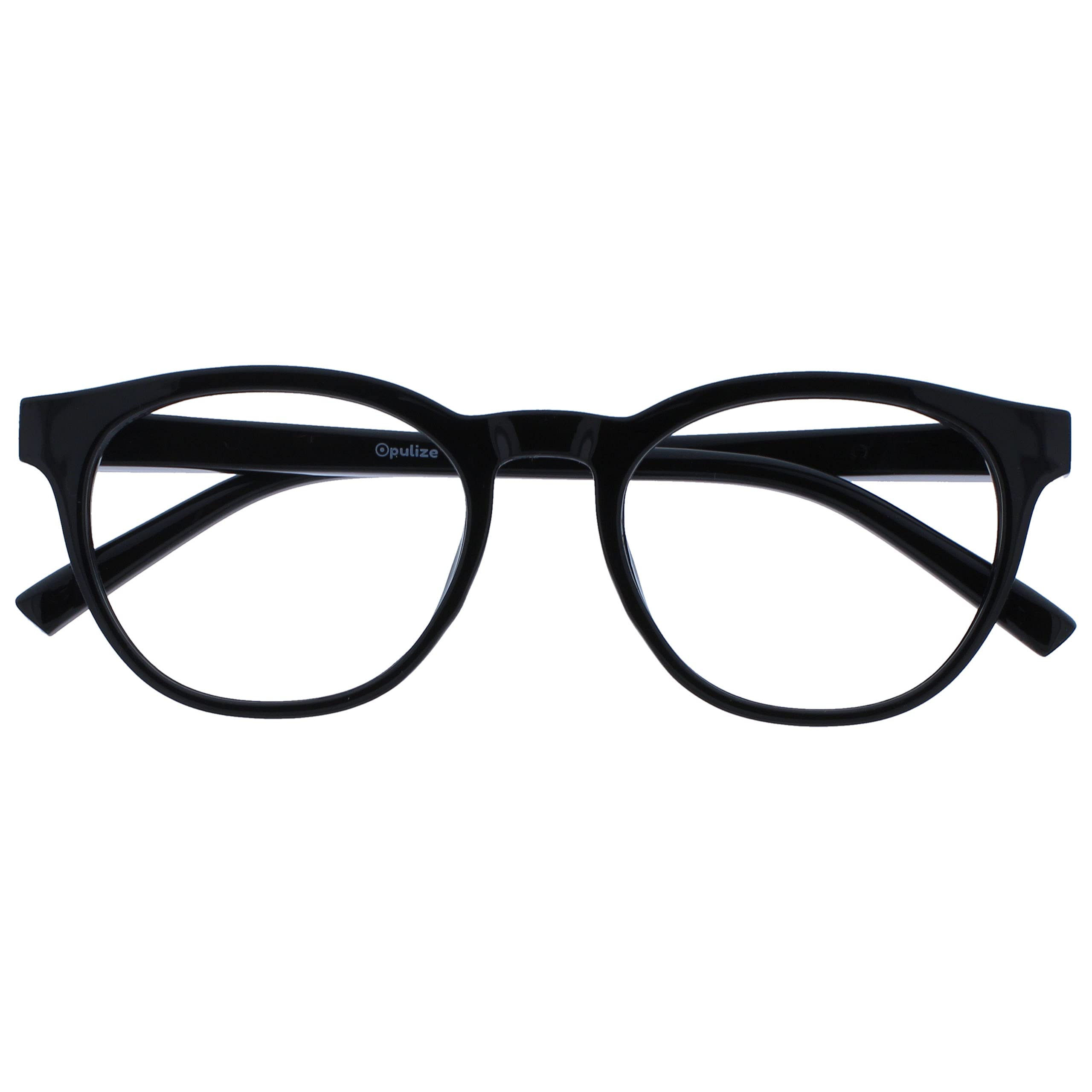 OPULIZE Blu Blue Light Blocking Reading Glasses Round Frame Spring Hinges Improv