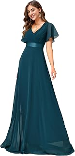 Ever-Pretty 09890 Women's High Elasticity V Neck A-Line Slit Empire Style