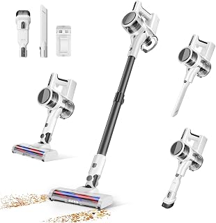 Ljuren Cordless Vacuum Cleaner 4-in-1 Multi-Functional, 80,000 RPM High Power Suction, Dual Suction Levels, Detachable & Washable Accessories, Max 40 Mins Continuous Operation(Deep White)