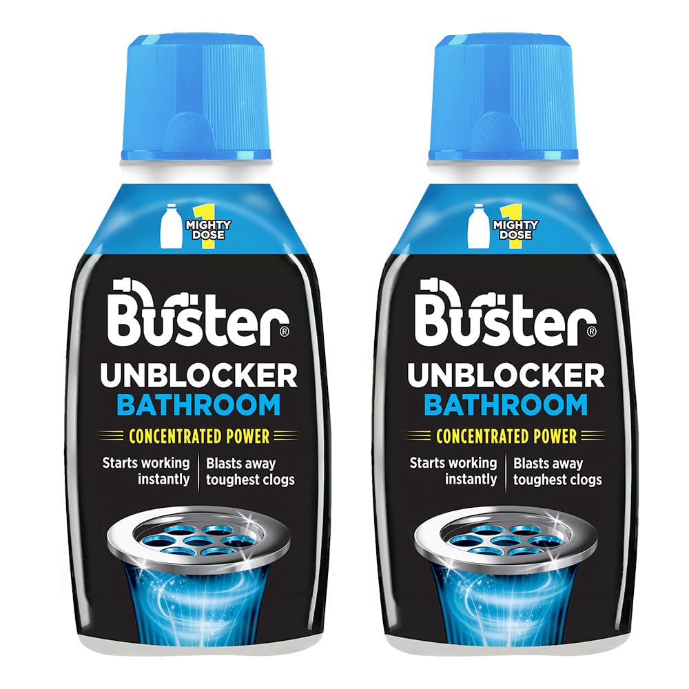 Buster Bathroom Drain Unblocker (Pack of 2 x 300ml) | Fast-Acting Sink Unblocker