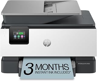 HP OfficeJet Pro 9125e Wireless All-in-One Color Inkjet Printer, Print, scan, copy, fax, ADF, Duplex printing best-for-office, 3 month Instant Ink trial included, AI-enabled (Renewed)