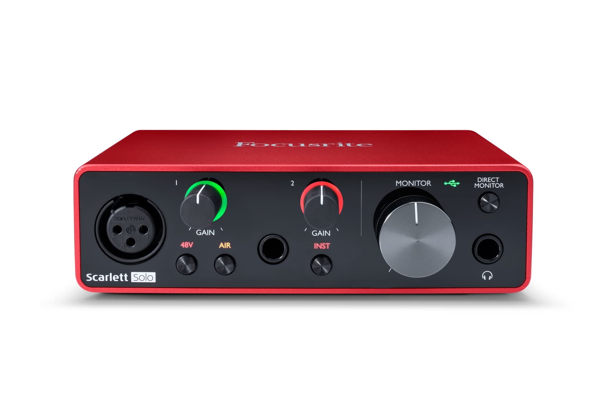 Focusrite Scarlett Solo 3rd Gen USB-C Audio Interface | 1 XLR Mic Preamp, 1 Hi-Z
