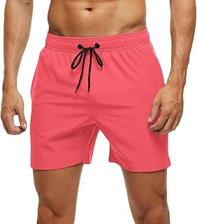 Arcweg Men's Swim Shorts Fast Drying Bango Shorts Sea Beach Bathing Suit Mesh Lining with Pocket and Drawstring Trunks