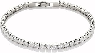 Amazon Essentials Cubic Zirconia Tennis Bracelet for Women, 7.5