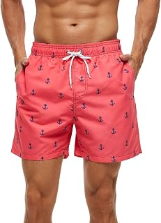 Men's Swim Trunks Quick Dry Athletic Swimwear Shorts with Mesh Lining and Pockets Bathing Suit