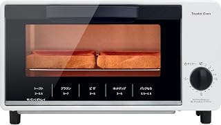 [Yamazen] Toaster Oven Toaster for Single Person/Two Person Household, Toast 2 Slices, 15-Minute Timer, 1000W with Tray, White YTS-S100(W)