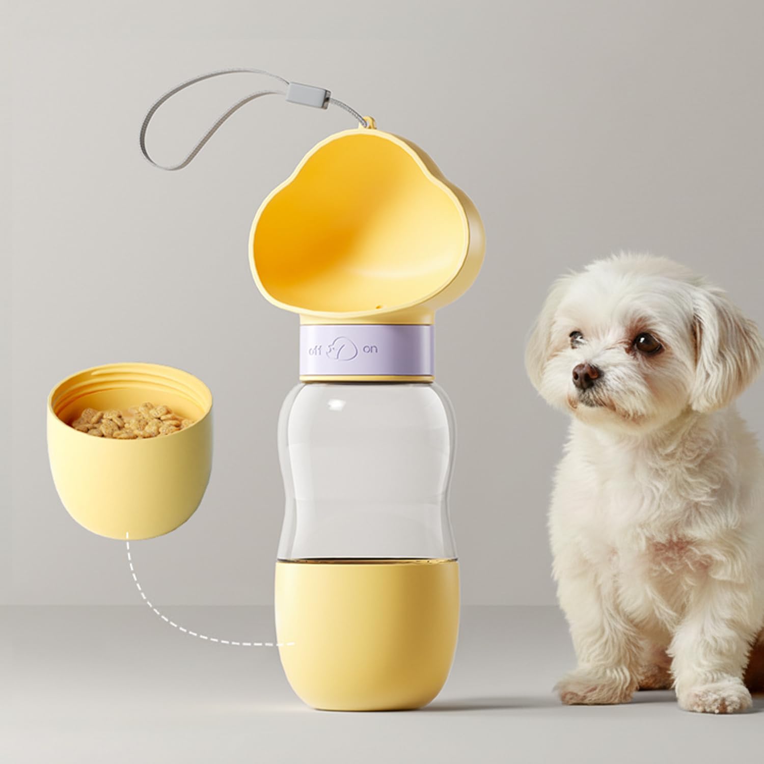 2 in 1 Dog Water Bottle and Feeder - Portable Pet Travel Bowl and Pet Food Conta