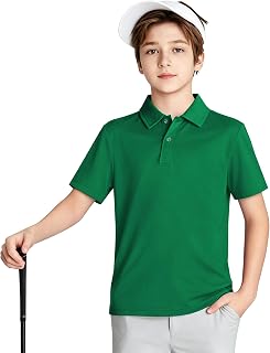 2T to Youth Boys' Performance Polo Kids Collared Golf Shirt School Uniform UPF 50+ Dry-Fit