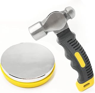 Steel Bench Block and Metal Stamping Hammer Kit, No-Rebound Metal Bench Block, Jewelry Stamping Hammer, Jewelry Metal Stamping Tools for Jewelry Making &amp; Metal Stamping