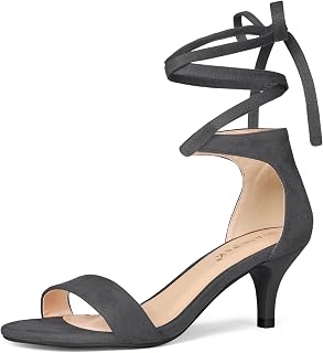 Allegra K Womens Kitten Heel Lace Up Sandals