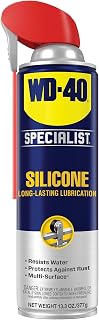 WD-40 Specialist Silicone Lubricant, New Bigger Can, 13.3 OZ [1-Pack] | Safe on Rubber and Vinyl, Dry Finish Attracts No Dirt, Reduces Friction and Wear for Window Tracks and Cables