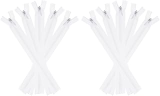 10PCS 7" Invisible Zipper Nylon Hidden Zipper for Sewing DIY Handmade Crafts Garment Clothes Dressmaking Dressmaking White