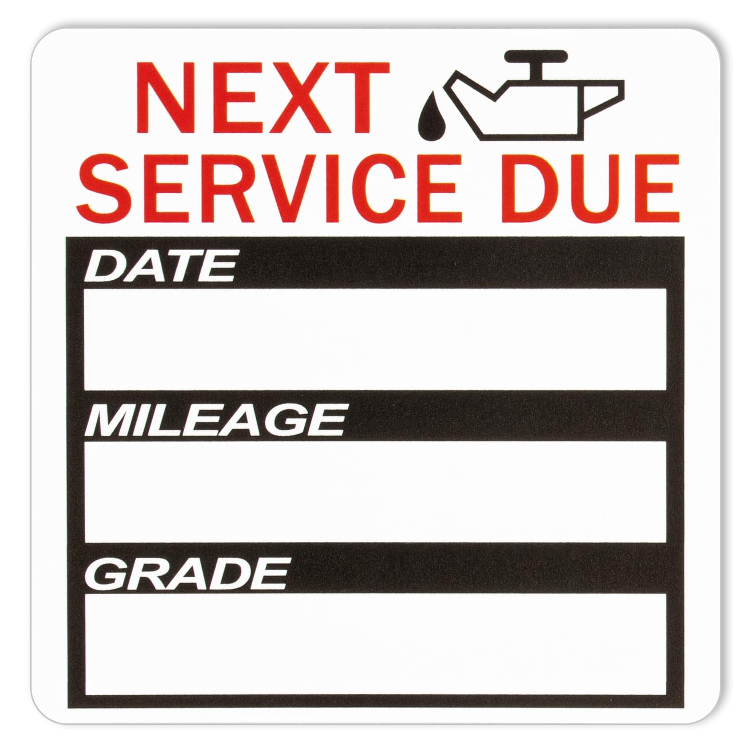 200 Pcs Oil Change Sticker, Next Service Due Oil Change Reminder Stickers | 2x2 