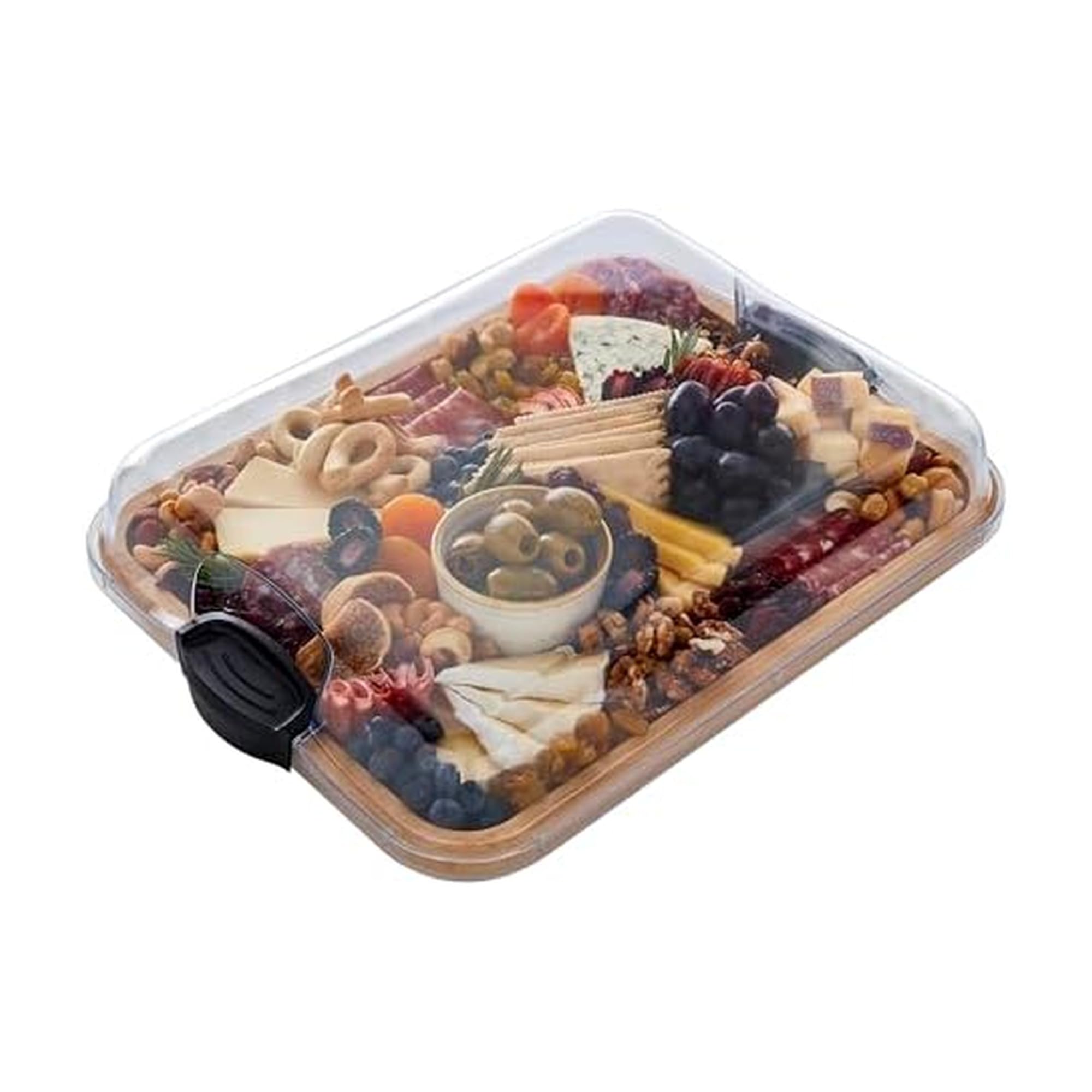 Farberware Bamboo Cutting Board with Clear Locking Lid, 11x14 Inch Charcuterie B
