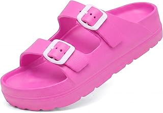 Women's Platform Sandals, Adjustable Buckle Flat Sandals, Comfort Slides with Arch Support, Women Summer Essential Beach Home and Street Casual Sandles