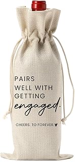 Engaged Gifts Engagement Gifts for Couples Her Engagement Party Decorations | Engaged Gifts for Engaged Couple Wine Bag Pairs Well with Getting Engaged Wine Bottle Bag