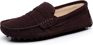 Women's Classic Suede Bowtie Penny Loafers Comfort Handmade Slippers
