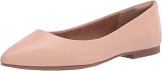 Amazon Essentials Women's Cushioned Pointed-Toe Ballet Flat, Slip-on Non-Slip Work Shoes Regular and Wide Widths
