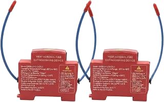 Helilyco 2 Pack Automatic Aerosol Fire Extinguishing Device (10g) | Automatic Fire Suppression System 170°C, Dual Nozzle Fire Extinguisher, DIN Rail Mount, 10-Year Life Fire Safety Device