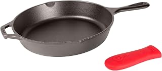 Lodge Pre-Seasoned Cast Iron Skillet with Hot Handle Holder, 10.25 Inches | Non-Toxic & Naturally Non-Stick Cast Iron Pan, Compatible with Oven, Stove, Grill & Campfire, Made in USA