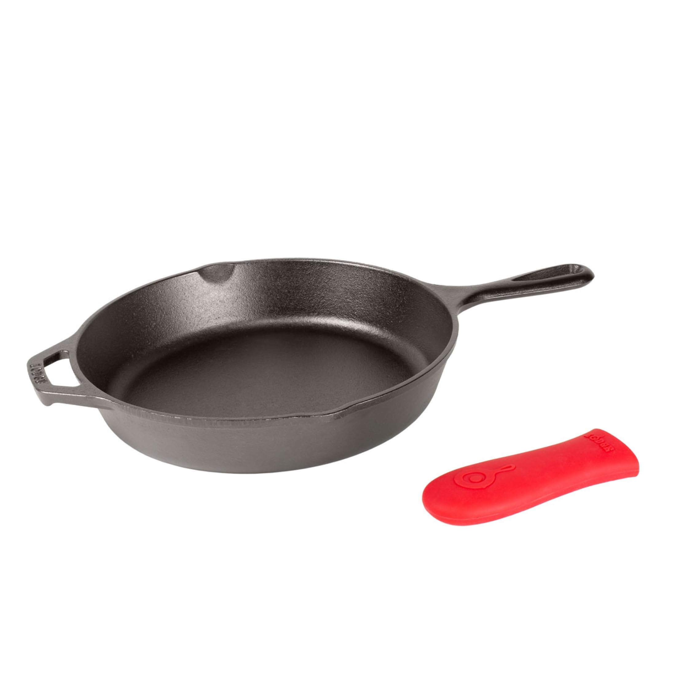 Lodge Pre-Seasoned Cast Iron Skillet with Hot Handle Holder, 10.25 Inches | Non-