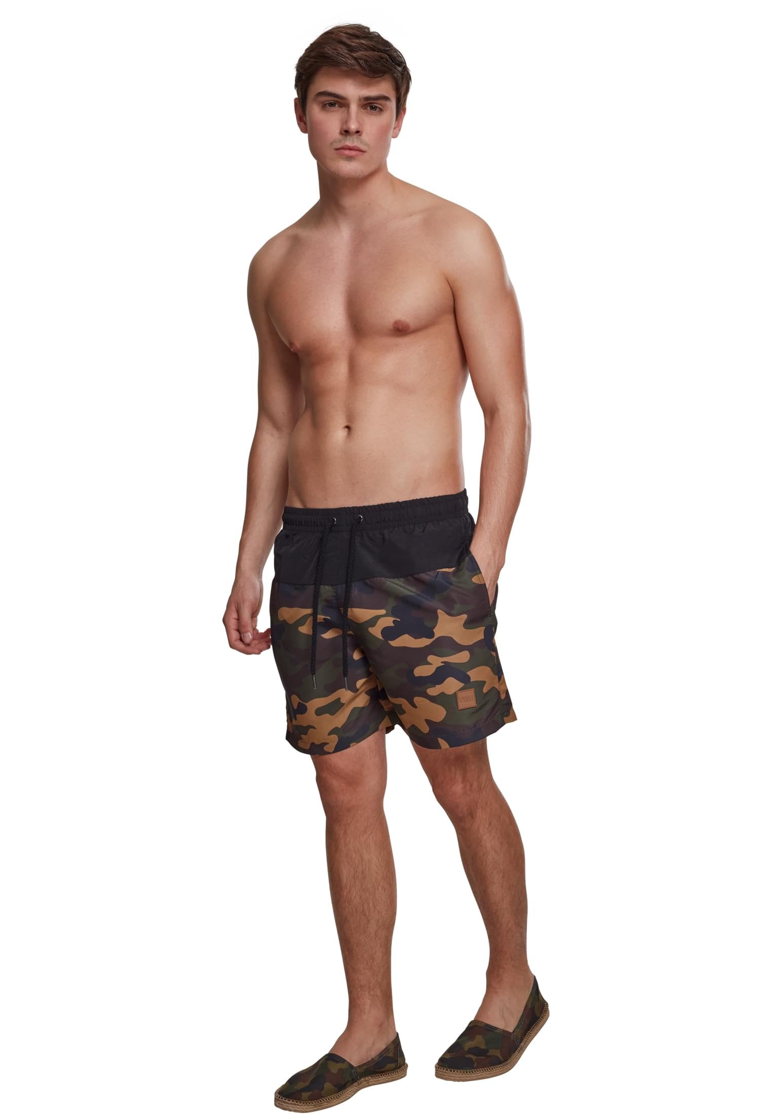 Urban Classics Block Swim Shorts Men's Swimming Shorts Red Basics Streetwear
