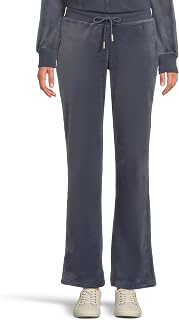 Juicy Couture Womens Rib Waist Velour Pants with Drawcord