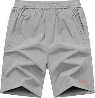 Rdruko Men's Quick Dry Hiking Shorts Lightweight Running Gym Outdoor Active Shorts with Zip Pockets
