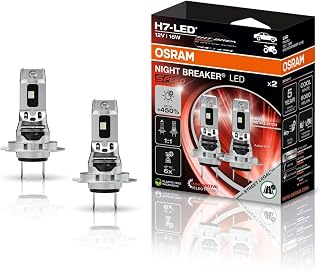 Osram Night Breaker LED Speed H7 450, LED High and Low Beam with Road Approval, up to 450% more brightness, 6000K, quick installation, no mechanical accessories necessary, LEDEC02 integrated