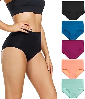 wirarpa Women's Cotton High Waist Briefs Pack of 5