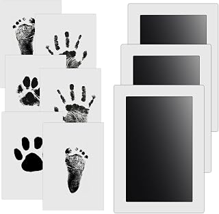 Nabance Baby Hand and Footprint Kit, 3 Inkless Print Pads, 6 Imprint Cards | Baby Footprint Kit, Safe Non-toxic Newborn Keepsake Gift, Inkless Footprint Kit for Cat & Dog (0–6 Months)