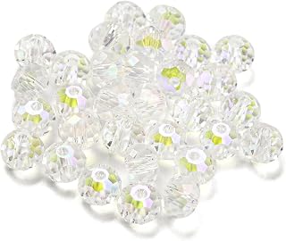 100pcs 6x4.5mm Faceted Glass Rondelle Beads for DIY Bracelet Necklace Earring Jewelry Making