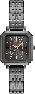 A｜X Armani Exchange Women's Square Three-Hand Gold-Tone Stainless Steel Bracelet Watch (Model: AX5721)