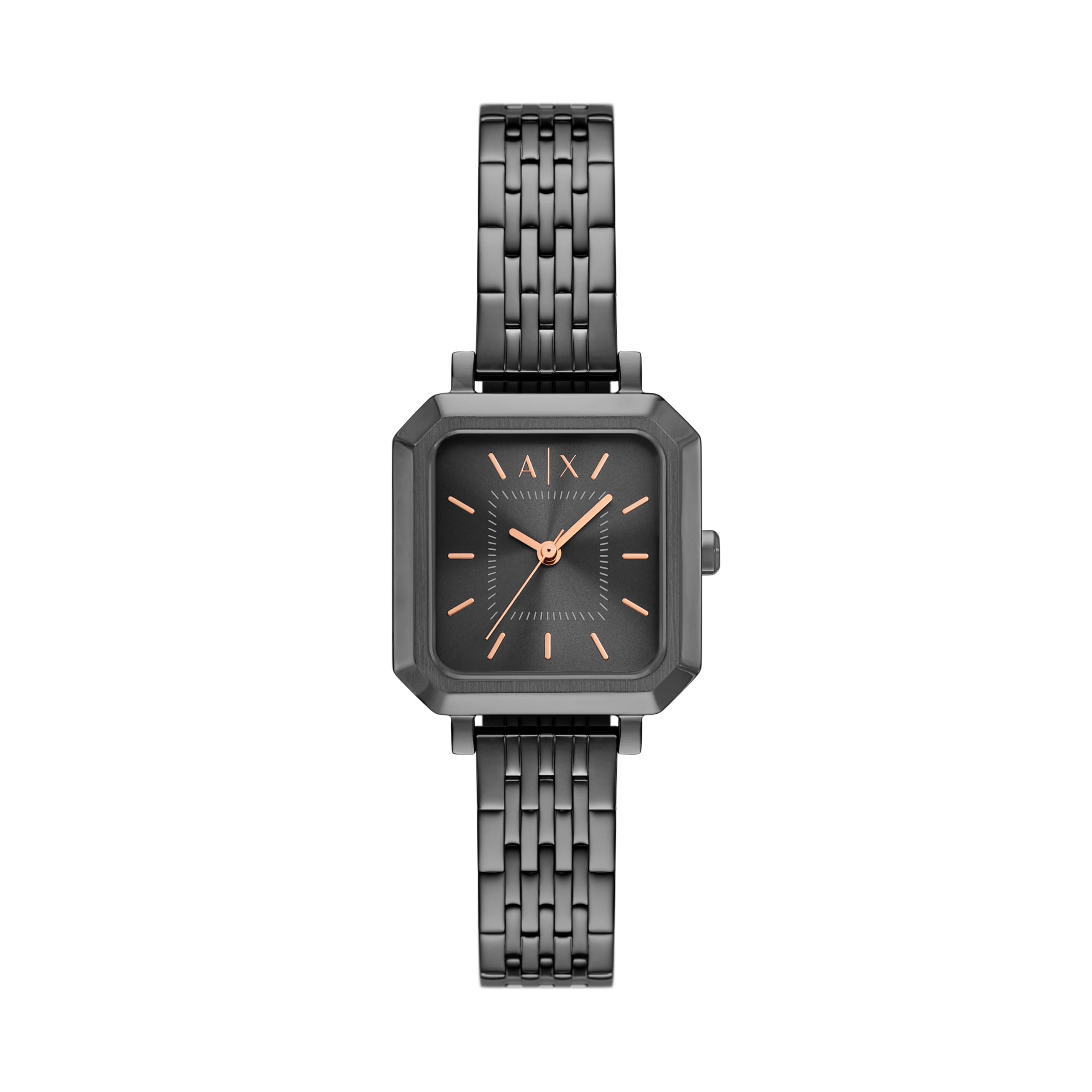 A｜X Armani Exchange Women's Square Three-Hand Gold-Tone Stainless Steel Bracelet