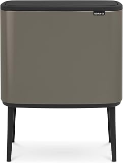 Brabantia Bo Touch Bin - 3 x 11L Inner Buckets (Platinum) Waste/Recycling Kitchen Bin - Soft-touch