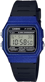 Casio Unisex Watch in Resin/Acrylic Glass with Date Display and LED Light - Water Resistance & Alarm