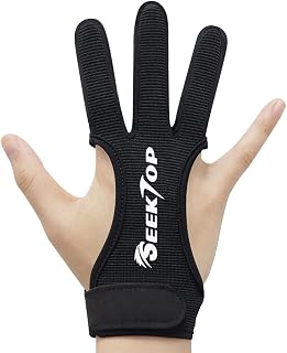 Seektop Archery Gloves Shooting Hunting Leather Three Finger Protector | Archery Glove Guard for Men Women, Youth Adult Beginner, Comfortable and Durable, Suitable for Compound and Recurve Bow