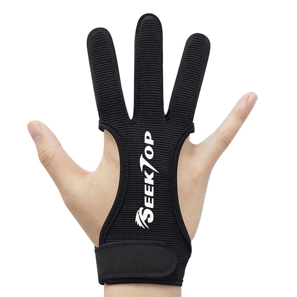 Seektop Archery Gloves Shooting Hunting Leather Three Finger Protector | Archery