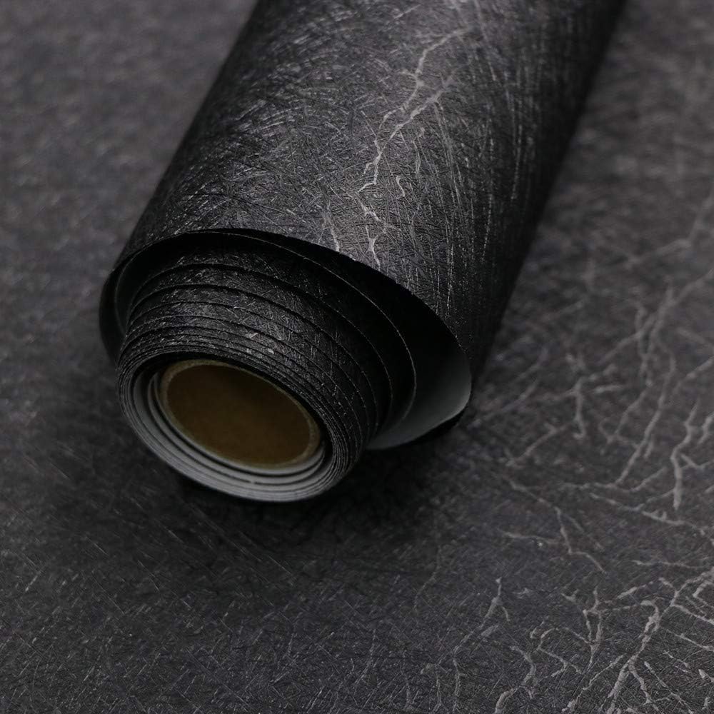 Black Silk Wallpaper Peel and Stick Self Adhesive Removable Contact Paper | 15.7